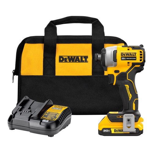 DeWalt 20V MAX Atomic 1/4 in. Cordless Brushless Compact Impact Driver Kit (Battery & Charger)