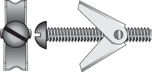 Hillman 1/8 in. D X 4 in. L Round Steel Toggle Bolt 2 pk