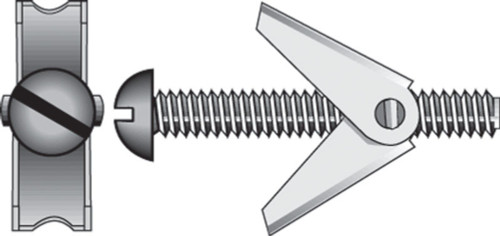Hillman 1/4 in. D X 4 in. L Round Steel Toggle Bolt 5 pk