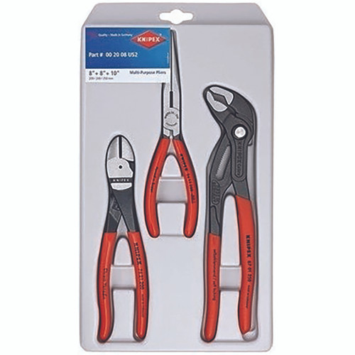 Knipex 3 pc Chrome Vanadium Steel Universal with Cobra Pliers Set