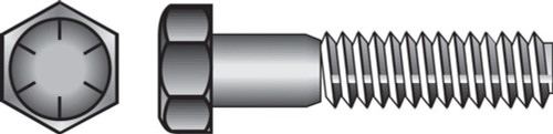 Hillman 3/8 in. D X 1 in. L Heat Treated Steel Hex Head Cap Screw 100 pk