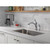 Delta Linden One Handle Stainless Steel Kitchen Faucet Side Sprayer Included