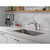 Delta Linden One Handle Stainless Steel Kitchen Faucet Side Sprayer Included