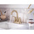 Moen Mikah Bronzed Gold Two-Handle Bathroom Sink Faucet 4 in.