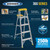 Werner 6 ft. H Aluminum Step Ladder Type I 250 lb. capacity