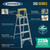 Werner 5 ft. H Aluminum Step Ladder Type II 225 lb. capacity