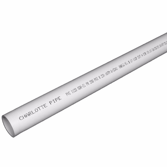 Charlotte Pipe SDR21 PVC Pressure Pipe 1-1/4 in. D X 20 ft. L Bell 200 psi