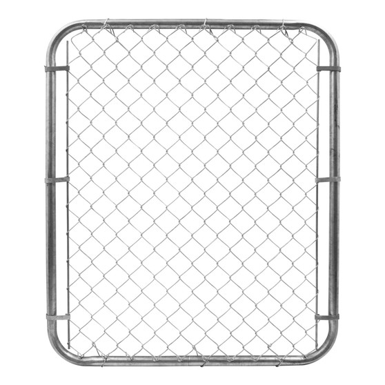 YardGard 48 in. H 12 Ga. Galvanized Silver Metal Chain Link Fence Gate
