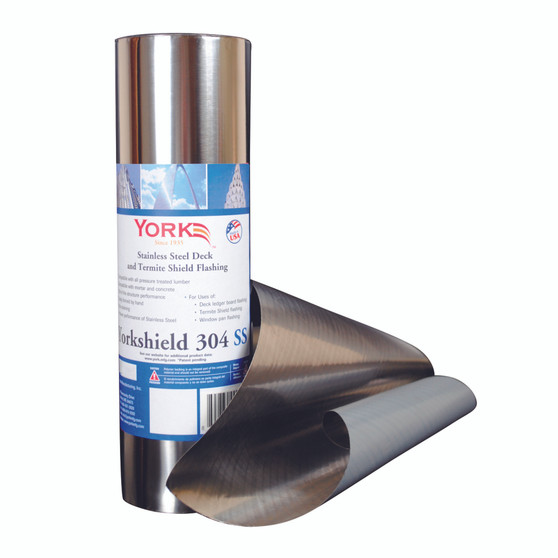 York 304 12 in. W X 240 in. L Stainless Steel Flashing Silver