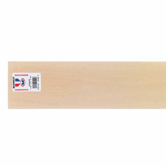 Midwest Products 1/16 in. X 4 in. W X 2 ft. L Basswood Sheet #2/BTR Premium Grade