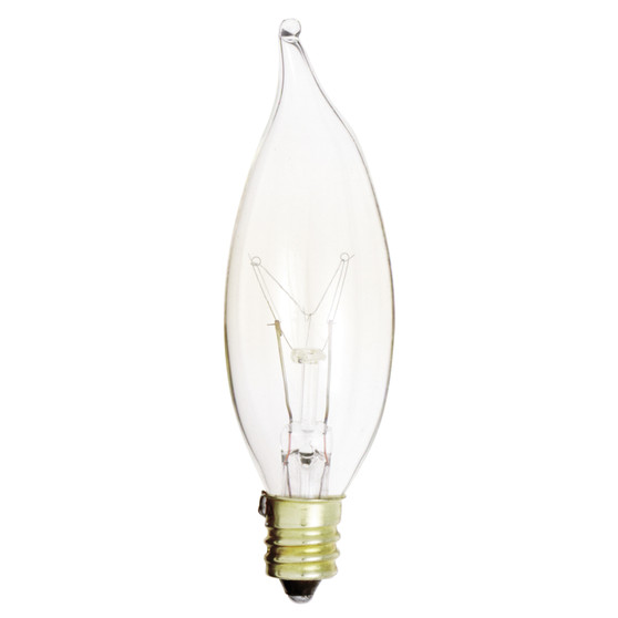 Satco 15 W CA9 Decorative Incandescent Bulb E12 (Candelabra) Soft White 1 pk