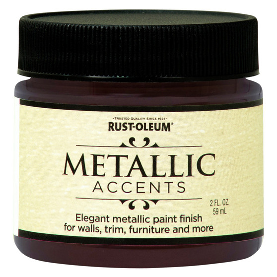 Rust-Oleum Metallic Accents Metallic Black Garnet Water-Based Paint Exterior and Interior 2 oz