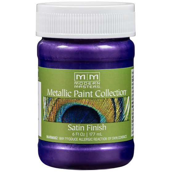 Modern Masters Satin Amethyst Water-Based Metallic Paint Exterior and Interior 6 oz