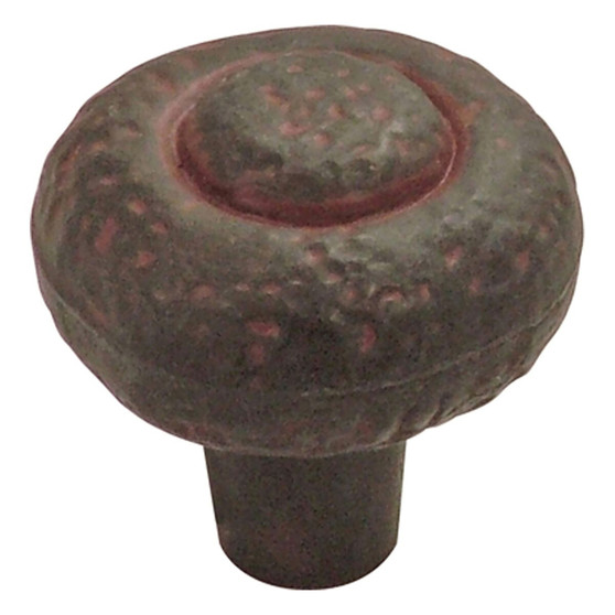 Hickory Hardware Refined Rustic Round Cabinet Knob 1-1/4 in. D Iron 1 pk
