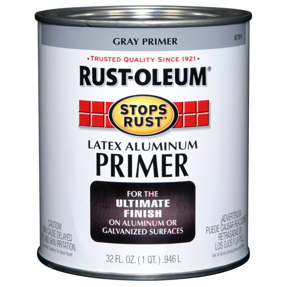 Rust-Oleum Stops Rust Gray Flat Water-Based Acrylic Primer 1 qt