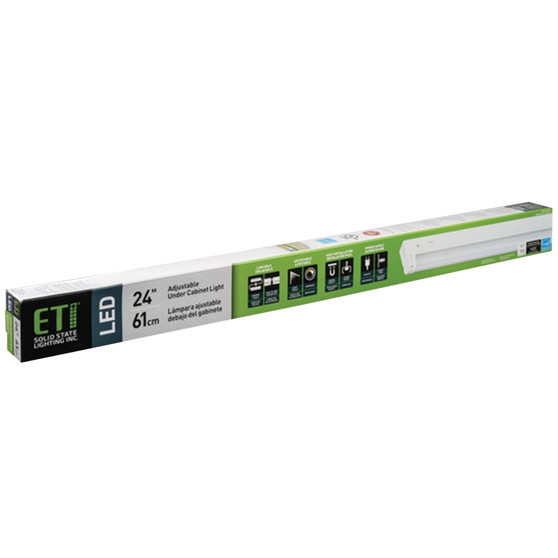 ETI 23.9 in. L White Plug-In LED Under Cabinet Light Strip 700 lm