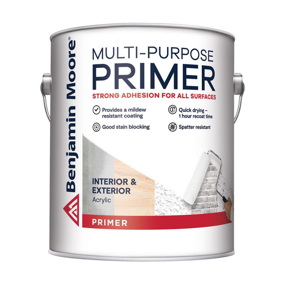 Benjamin Moore White Flat Water-Based Acrylic Primer 1 gal