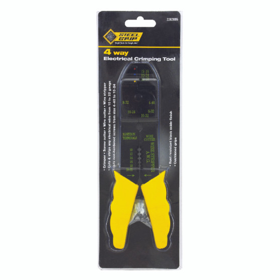 Steel Grip 8 in. 4 Way Electrical Crimping Tool Yellow 1 pk