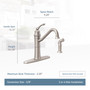 Moen Wetherly One Handle Stainless Steel Kitchen Faucet Side Sprayer Included