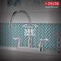 Delta Windemere Two Handle Chrome Kitchen Faucet Side Sprayer Included