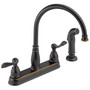 Delta Windemere Two Handle Oil Rubbed Bronze Kitchen Faucet Side Sprayer Included