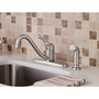 Moen Lindley One Handle Stainless Steel Kitchen Faucet Side Sprayer Included