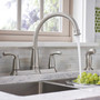 Moen Bexley Two Handle Chrome Kitchen Faucet Side Sprayer Included