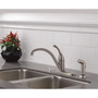 Delta Collins One Handle Stainless Steel Kitchen Faucet Side Sprayer Included