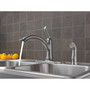 Delta Linden One Handle Stainless Steel Kitchen Faucet Side Sprayer Included