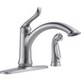 Delta Linden One Handle Stainless Steel Kitchen Faucet Side Sprayer Included