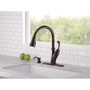 Delta Arabella One Handle Bronze Pull-Down Kitchen Faucet Side Sprayer Included