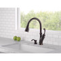 Delta Arabella One Handle Bronze Pull-Down Kitchen Faucet Side Sprayer Included