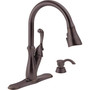 Delta Arabella One Handle Bronze Pull-Down Kitchen Faucet Side Sprayer Included