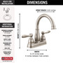Delta Windemere Brushed Nickel Centerset Bathroom Sink Faucet 4 in.