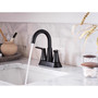 Moen Mikah Matte Black Two-Handle Bathroom Sink Faucet 4 in.