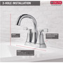 Delta Chrome Pop-up Bathroom Sink Faucet 4 in.