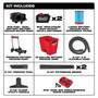Milwaukee M18 FUEL 0930-22HD 12 gal Cordless Wet/Dry Vacuum Kit (Battery & Charger) 4.25 HP