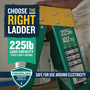 Werner 4 ft. H Fiberglass Step Ladder Type II 225 lb. capacity