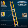 Werner Glidesafe 24 ft. H Fiberglass Extension Ladder Type IA 300 lb. capacity