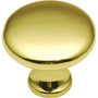 Hickory Hardware Conquest Transitional Round Cabinet Knob 1-1/8 in. D 1 in. Polished Brass 1 pk