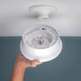 ETI Color Preference 3.5 in. H X 7 in. W X 7 in. L White LED Ceiling Spin Light
