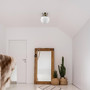 Globe Electric Portland 9.91 in. H X 8 in. W X 8 in. L Brass White Ceiling Light