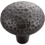 Hickory Hardware Mountain Lodge Rustic Round Cabinet Knob 1-3/8 in. D 1-1/4 in. Iron Black 1 pk