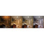 ETI 1.7 in. H X 11 in. W X 11 in. L Brushed Nickel White LED Ceiling Light Fixture with Nightlight