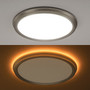 ETI 1.7 in. H X 11 in. W X 11 in. L Brushed Nickel White LED Ceiling Light Fixture with Nightlight
