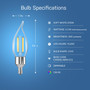 Feit Smart Home Flame Tip E12 (Candelabra) Smart-Enabled LED Bulb Soft White 40 Watt Equivalence 1 p