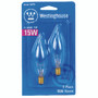Westinghouse 15 W CA8 Decorative Incandescent Bulb E12 (Candelabra) Warm White 2 pk