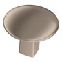 Amerock Riva Oval Cabinet Knob 1-1/4 in. D 1-1/16 in. Satin Nickel 1 pk
