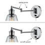 Globe Electric Parker 1-Light Chrome Clear Industrial Vintage style Wall Sconce