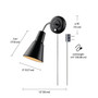 Globe Electric Ramezay 1-Light Matte Black Modern Wall Sconce